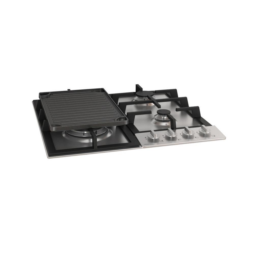 Ancona 24 inch Gas Cooktop in Stainless Steel including Cast Iron Griddle The Home Depot Canada