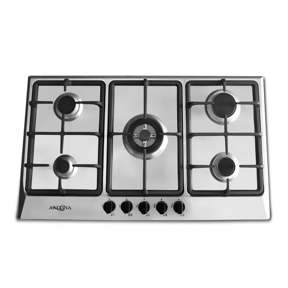 Ancona 34 Inch Gas Cooktop In Stainless Steel With 4 Burners