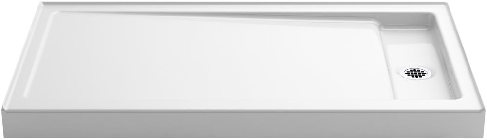 Bootz 60x32x4 Porcelain Steel Shower Base Rh White The Home Depot Kohler Bellwether 60 Inch X 34 Single Threshold