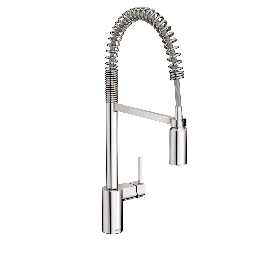 Moen Na Single Handle Pullout Kitchen Faucet In Spot Resist Moen Align Chrome One Handle Pre Rinse Spring Pulldown Kitchen