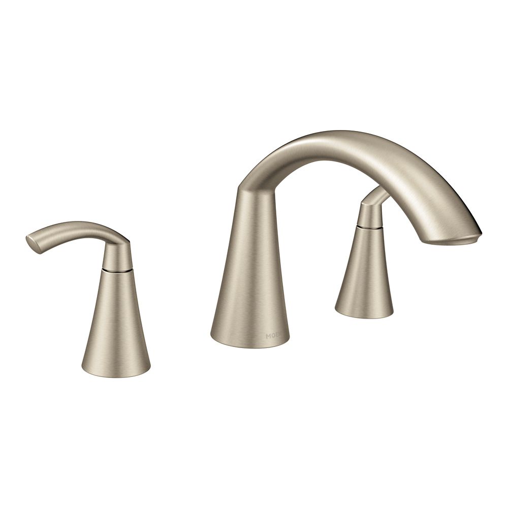 MOEN Glyde 2-Handle High-Arc Roman Tub Faucet In Brushed ...