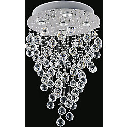 Rain Drop 16 inch 5 Light Flush Mount with Chrome Finish