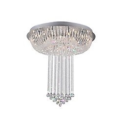 Waterfall 32 inch 20 Light Flush Mount with Chrome Finish