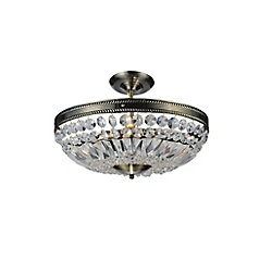 Cornelius 14 inch 3 Light Flush Mount with Antique Brass Finish