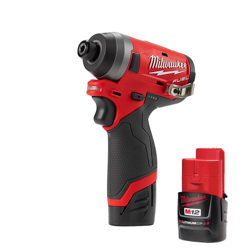 M12 FUEL 12V LiIon Brushless Cordless 1/4inch Hex Impact Driver Kit with (2) 2.0Ah Batteries