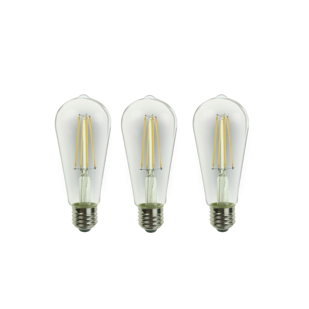 Ecosmart ST19 60W E26 Dimmable Clear Soft White 3PK Bulbs The Home