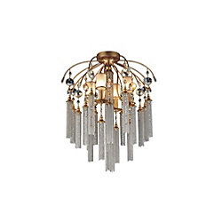 Chloe 24 inch 7 Light Flush Mount with French Gold Finish