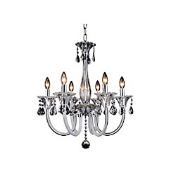Melanie 23 inch 6 Light Chandelier with Chrome Finish
