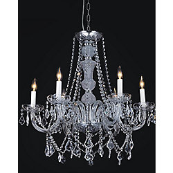 24 pouce Princeton 6 Lumière Lustre avec Fini chromé