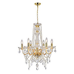 Princeton 24 inch 6 Light Chandelier with Gold Finish