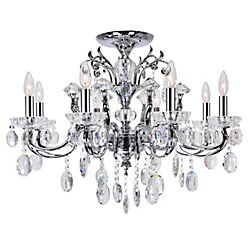 Flawless 30 inch 8 Light Flush Mount with Chrome Finish