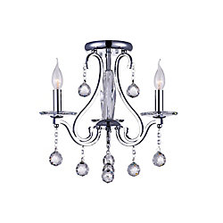 Valentina 17 inch 3 Light Flush Mount with Chrome Finish