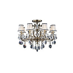 Flawless 29.5 inch 8 Light Flush Mount with Antique Brass Finish