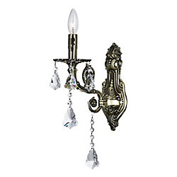 Brass 9 inch 1 Light Wall Sconce with Antique Brass Finish