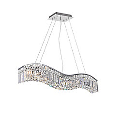 Glamorous 30-inch 5 Light Chandelier with Chrome Finish