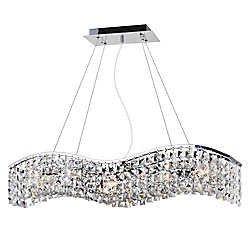 Glamorous 30 inch 5 Light Chandelier with Chrome Finish