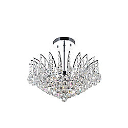 Posh 20 inch 6 Light Flush Mount with Chrome Finish