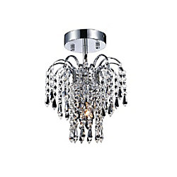 Palm Tree 9 inch 1 Light Flush Mount with Chrome Finish