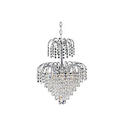 Palm Tree 14 inch 7 Light Mini Pendant with Chrome Finish
