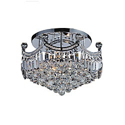 Amanda 20 inch 6 Light Flush Mount with Chrome Finish