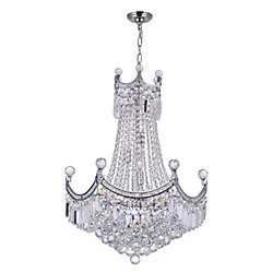 Amanda 22 inch 11 Light Chandelier with Chrome Finish