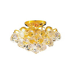 Glimmer 12 inch 3 Light Flush Mount with Gold Finish
