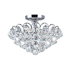 Glimmer 14 inch 4 Light Flush Mount with Chrome Finish