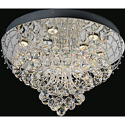 Fountain 24 inch 9 Light Flush Mount with Chrome Finish