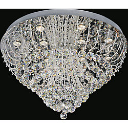 Fountain 32 inch 12 Light Flush Mount with Chrome Finish