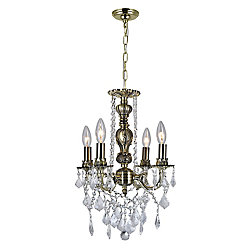 Brass 13 inch 4 Light Mini Pendant with Antique Brass Finish