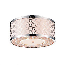 Swiss 12 inch 3 Light Flush Mount with Chrome Finish