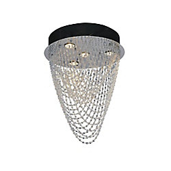 Wave 16 inch 4 Light Flush Mount with Chrome Finish