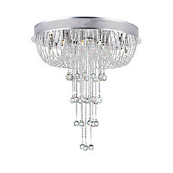 Waterfall 24 inch 16 Light Flush Mount with Chrome Finish
