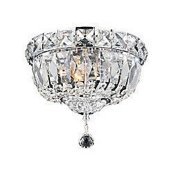 Stefania 12-inch 3-Light Flush Mount Light Fixture with Chrome Finish