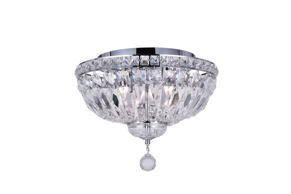 CWI Lighting Stefania 14 Inch 4 Light Flush Mount With Chrome Finish   P 1001161320 