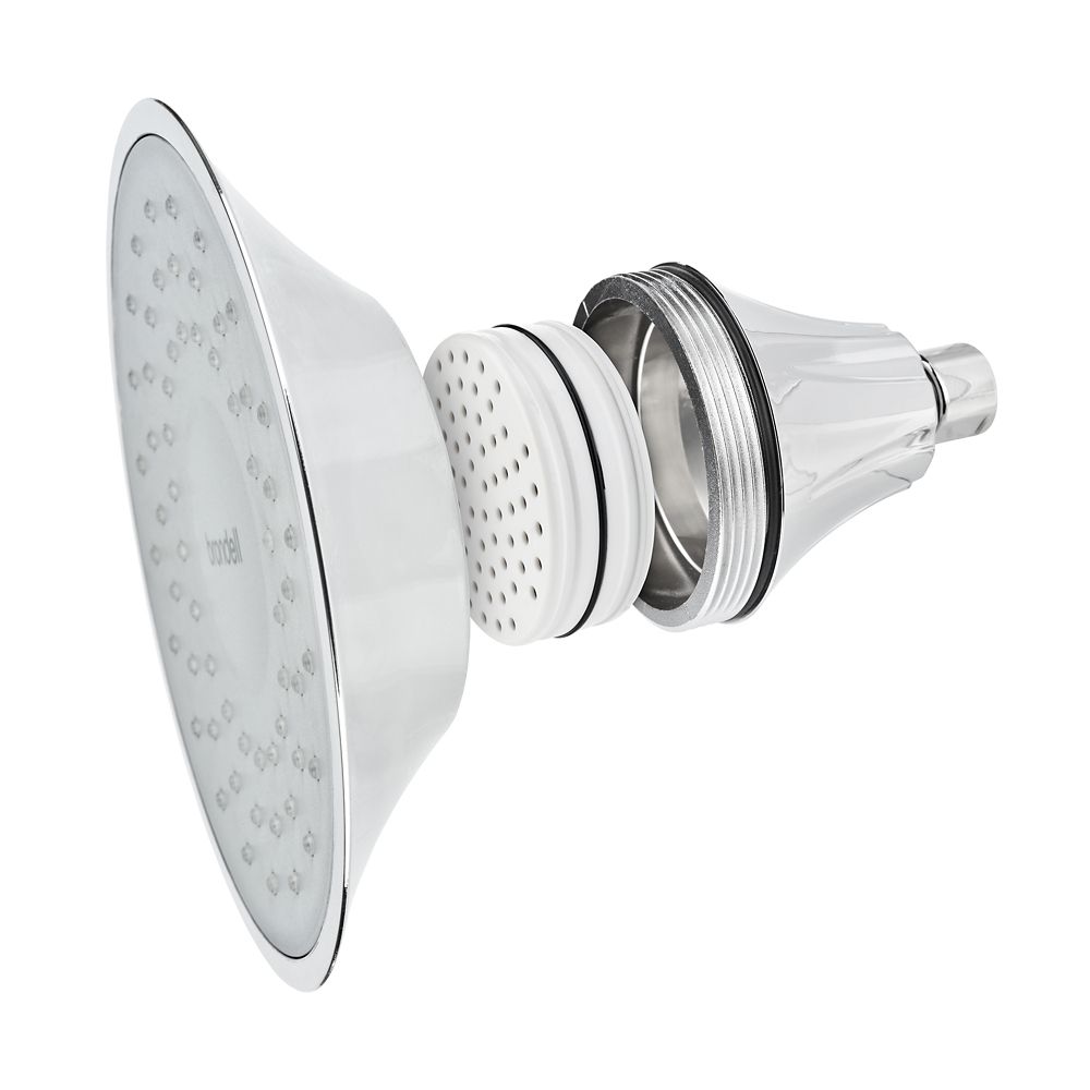 Brondell VivaSpring Filtered Showerhead in Chrome with Slate Face The