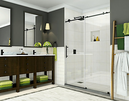 Aston Cine 56 In To 60 X 76 Frameless Sliding Shower Frameless Sliding Shower