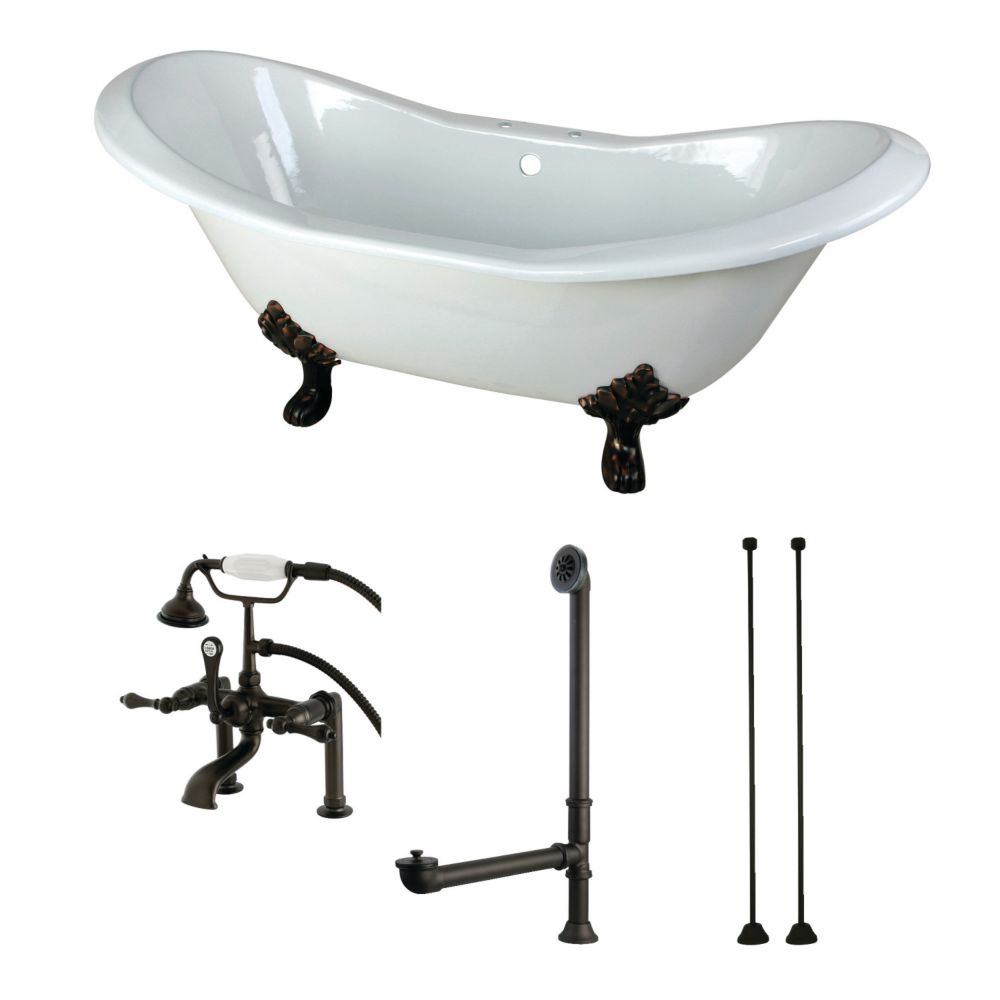 Bathtubs The Home Depot Canada Aqua Eden Double Slipper 6 Ft Cast Iron