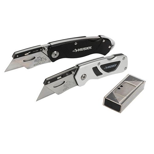 Husky Retractable Folding LockBack Utility Knife The Home Depot Canada