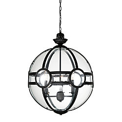 Beas 14-inch 3 Light Chandelier with Sphere Shape and Black Finish