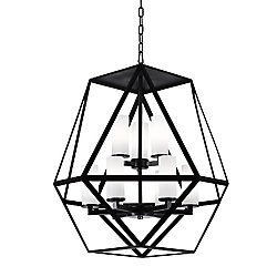 Trenton 26-inch 9 Light Chandelier with Black Finish