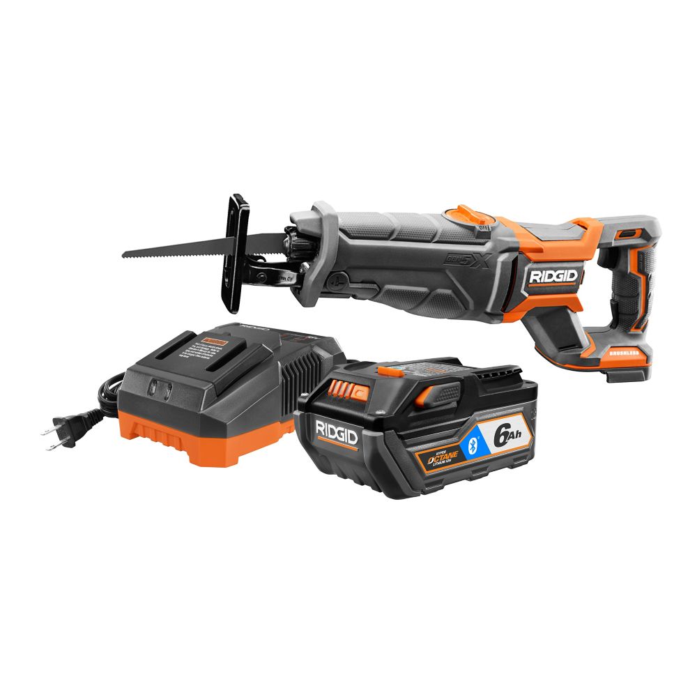 RIDGID 18V Octane Brushless Cordless Reciprocating Saw Kit w/ 6Ah