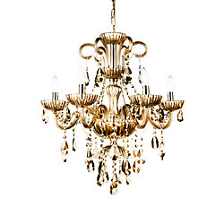 Casper 24-inch 6 Light Chandelier with Cognac Finish