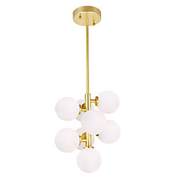 Arya 12-inch 8 Light Mini Pendant with Satin Gold Finish