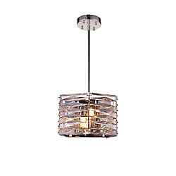 Squill 10-inch 3 Light Mini Pendant with Bright Nickel Finish