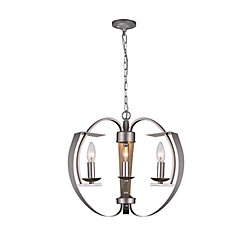 Verbena 16-inch 3 Light Chandelier with Pewter Finish