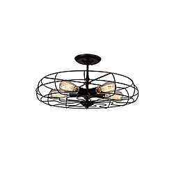 Pamela 19-inch 5 Light Flush Mount with Black Finish