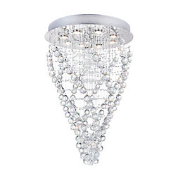 Twister 24-inch 8 Light Flush Mount with Chrome Finish