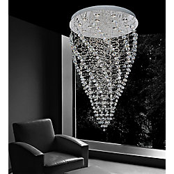 Twister 31-inch 15 Light Flush Mount with Chrome Finish