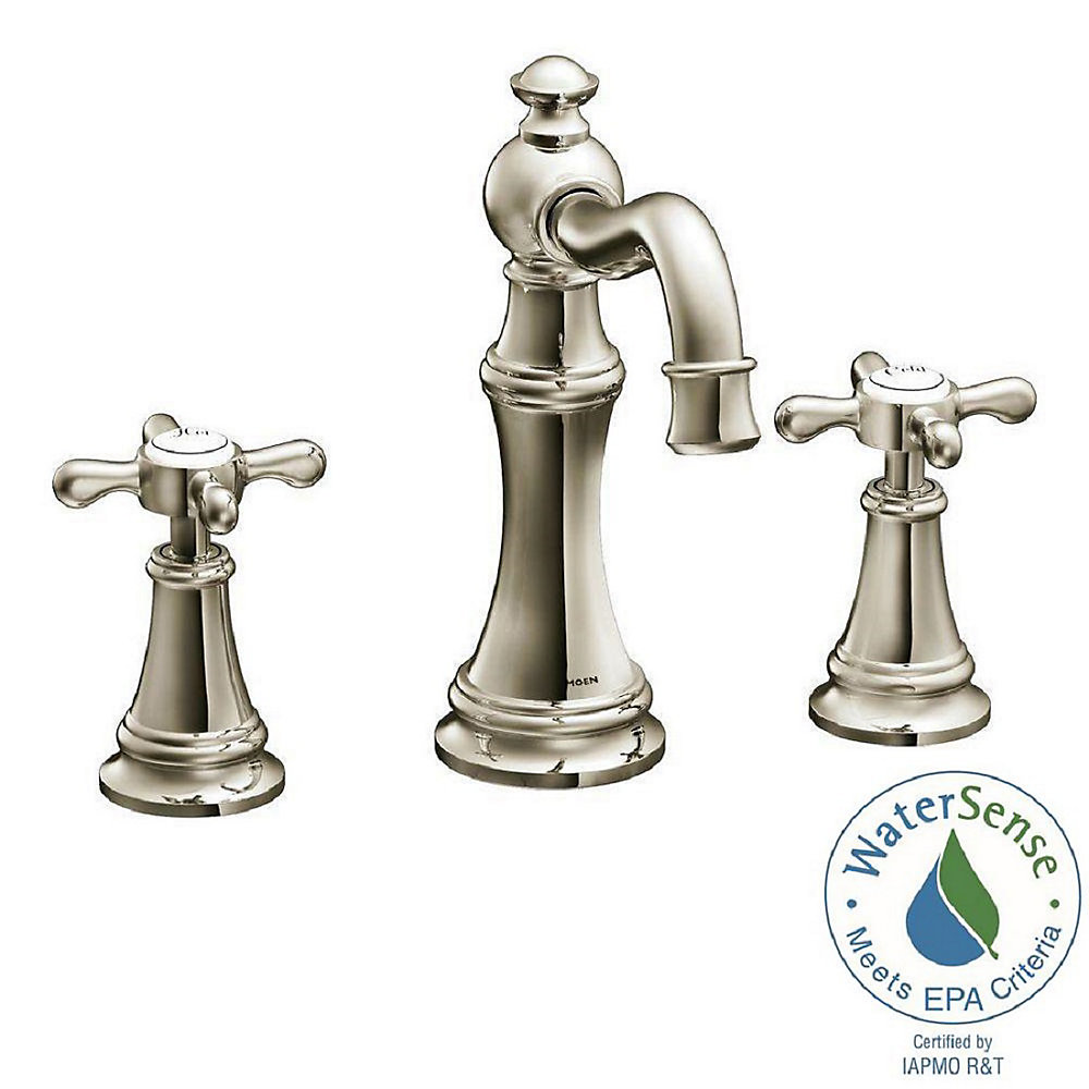 Moen Weymouth 8 Inch Widespread 2 Handle High Arc Bathroom